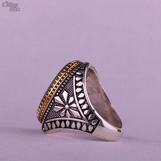 انگشتر کهربا خطی مردانه