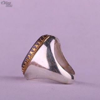 انگشتر کهربا خطی مردانه رکاب ساده