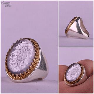 انگشتر کهربا خطی مردانه رکاب ساده