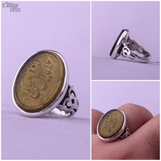 انگشتر کهربا خطی مردانه نقش یا ابالفضل العباس
