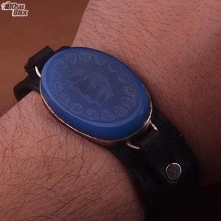 دستبند عقیق آبی خطی
