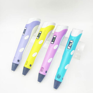 قلم طراحی سه بعدی مدل 3D-PEN2 زرد به همراه سه رشته فیلامنت