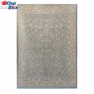 فرش ماشینی 1200 شانه طرح ملک تراکم 3600 زمینه فیلی ۱۲ متری