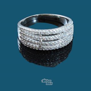 انگشتر نقره ای چهار هلال نگین دار مدل AT-128