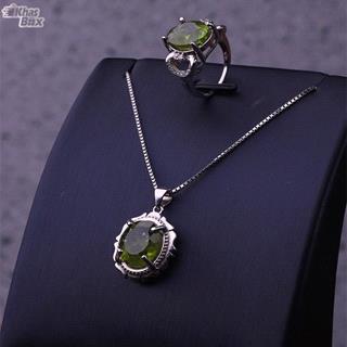 ست زبرجد نقره زنانه