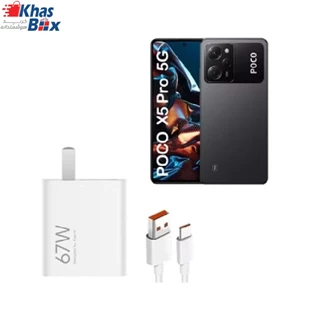 شارژر اصلی گوشی Poco X5 Pro شیائومی 67 وات فست شارژ دو پین تک پورت مدل MDY-12-EZ