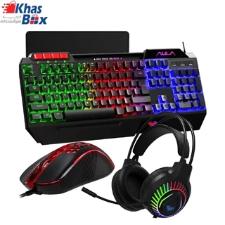 پک کامل گیمینگ کیبورد موس هدفون و پد موس RGB
