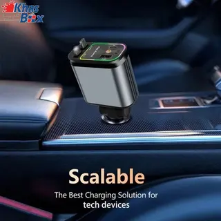 شارژر فندکی 4 کاره فست شارژ 66 واتی با نور کهکشانی مدل B1