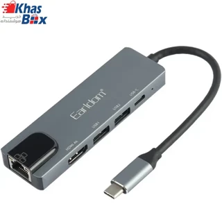 هاب 5 پورت USB3.0/USB2.0/HDMI/RJ45/Type-C باسئوس مدل ET-W27