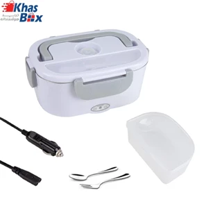 جعبه ناهار برقی بخاری غذا - جعبه غذا گرمکن قابل حمل 2 در 1 برای مسافرت و خانه - ضد نشتی، 2 محفظه، قابل جابجایی 304 ظرف استیل ضد زنگ