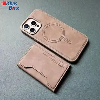 قاب گوشی موبایل آیفون 17 پرومکس مدل چرم مگ سیف