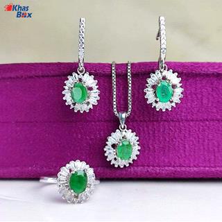 نیم ست زمرد اصلی زامبیا