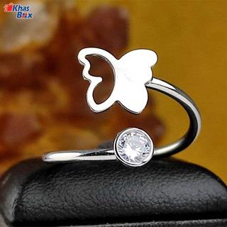 انگشتر جواهری نقره طرح پروانه کد 69.5