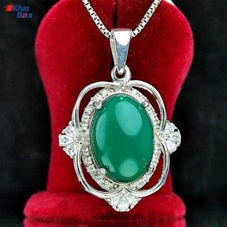 مدال توگردنی عقیق سبز خراسانی کد 69.6