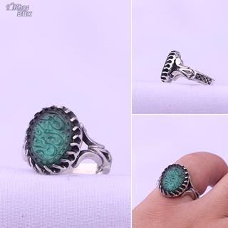 انگشتر سندلوس خطی سبز مردانه