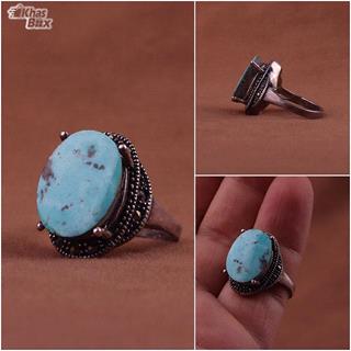 انگشتر فیروزه نیشابوری اصل طبیعی زنانه 