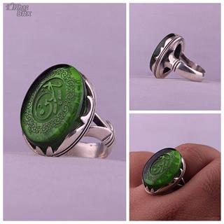 انگشتر زمرد اتمی خطی مردانه