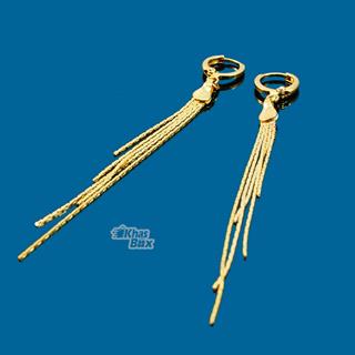 گوشواره طلایی رشته ای کوتاه و بلند مدل GT-22