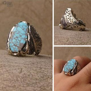 انگشتر فیروزه نیشابوری اصل و طبیعی مردانه