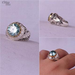 انگشتر موزانایت اصل (الماس روسی) مردانه