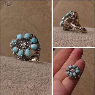 انگشتر فیروزه نیشابوری اصل و طبیعی زنانه