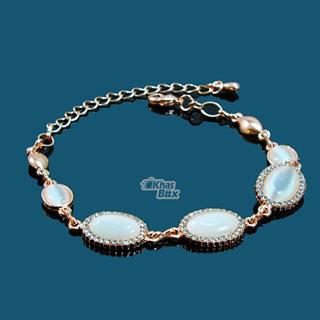 دستبند طلایی دخترانه با نگین مرواریدی مدل DT-65