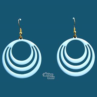 گوشواره سفید ظریف طرح دایره ای مدل GT-22