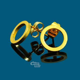 گوشواره طلایی ظریف طرح یک دایره ای مدل GT-22 