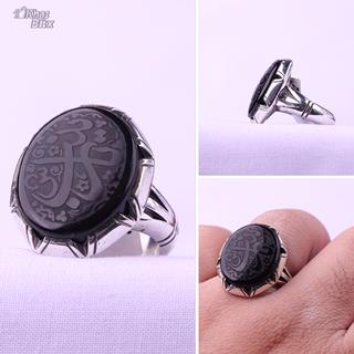 انگشتر نقره عقیق خراسان خطی مردانه