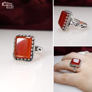 انگشتر نقره عقیق قرمز مردانه