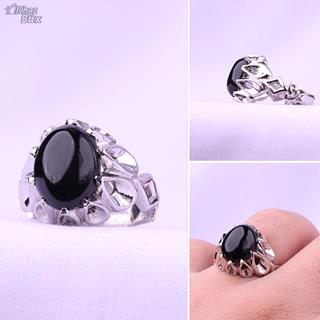 انگشتر نقره عقیق مشکی مردانه