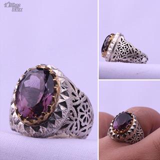 انگشتر آماتیست دستساز اصل مردانه