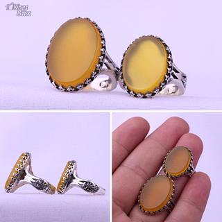 انگشتر ست عقیق زرد 