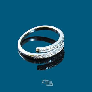 انگشتر نقره ای دو هلال نگین دار مدل AN-128