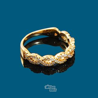 انگشتر طلایی با نگین طرح بافته مدل AT-168