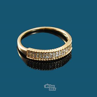 انگشتر طلایی تک هلال پر نگین مدل AT-84