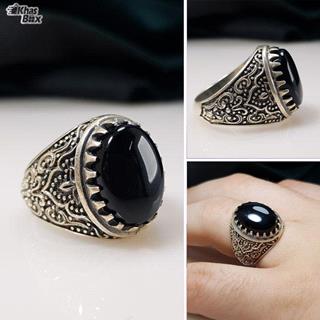 انگشتر نقره عقیق مشکی مردانه