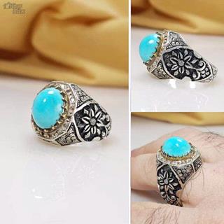 انگشتر مردانه فیروزه نیشابور طبیعی عجمی