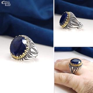 انگشتر مردانه یاقوت کبود آفریقایی