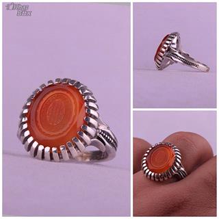 انگشتر عقیق یمنی خطی مردانه 