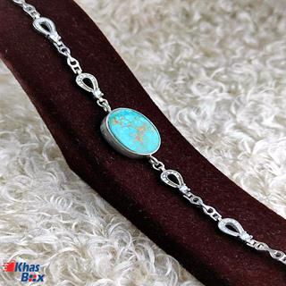 دستبند زنانه زیبای جواهری فیروزه نیشابور اصلی