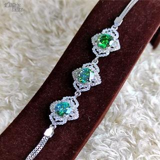 دستبند زنانه سه نگینه موزانایت اصل