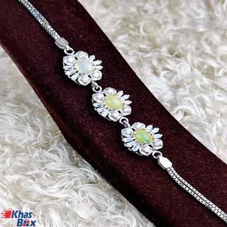 دستبند زنانه سه نگینه اپال استرالیایی اصلی