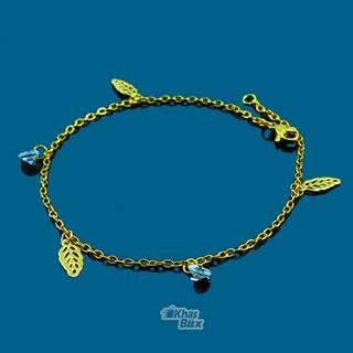 دستبند طلایی دخترانه با آویز برگ مدل DT-65