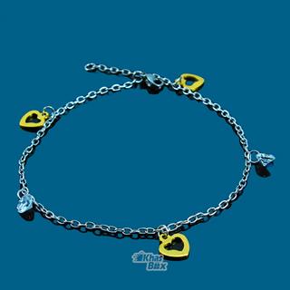 دستبند نقره ای دخترانه با آویز قلب مدل DT-65