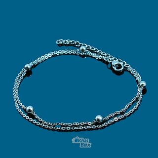 دستبند نقره ای دخترانه طرح زنجیر مدل DT-65