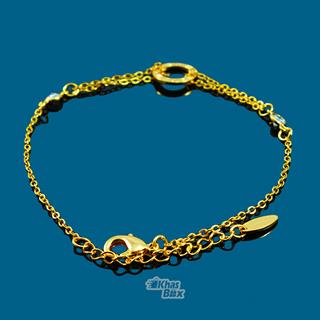 دستبند طلایی دخترانه طرح زنجیر با رینگ مدل DT-65