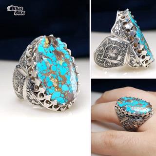 انگشتر نقره فیروزه نیشابور مردانه