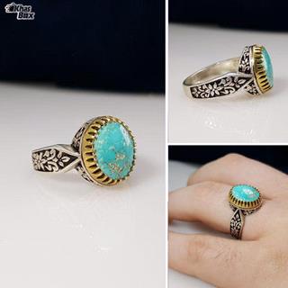 انگشتر نقره فیروزه نیشابور اصل مردانه