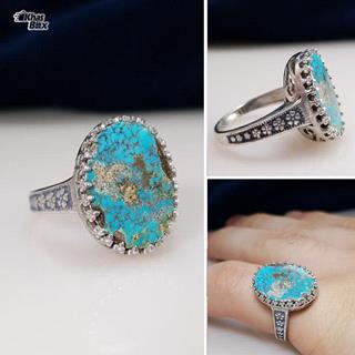 انگشتر نقره فیروزه نیشابور اصل مردانه